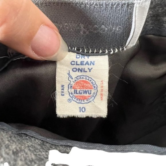 Vintage 90s Evan Picone Grey Wool Blend A Line Knee Length Small - Picture 5 of 9